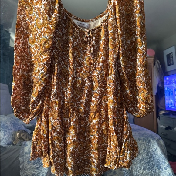 Faithfull the Brand Paisley Mini Dress in Brown and White - Picture 2 of 9